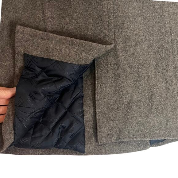 Lands End Wool Double Breasted Pea Coat Womens 10 Grey Lined Fisherman Nautical - Picture 6 of 10